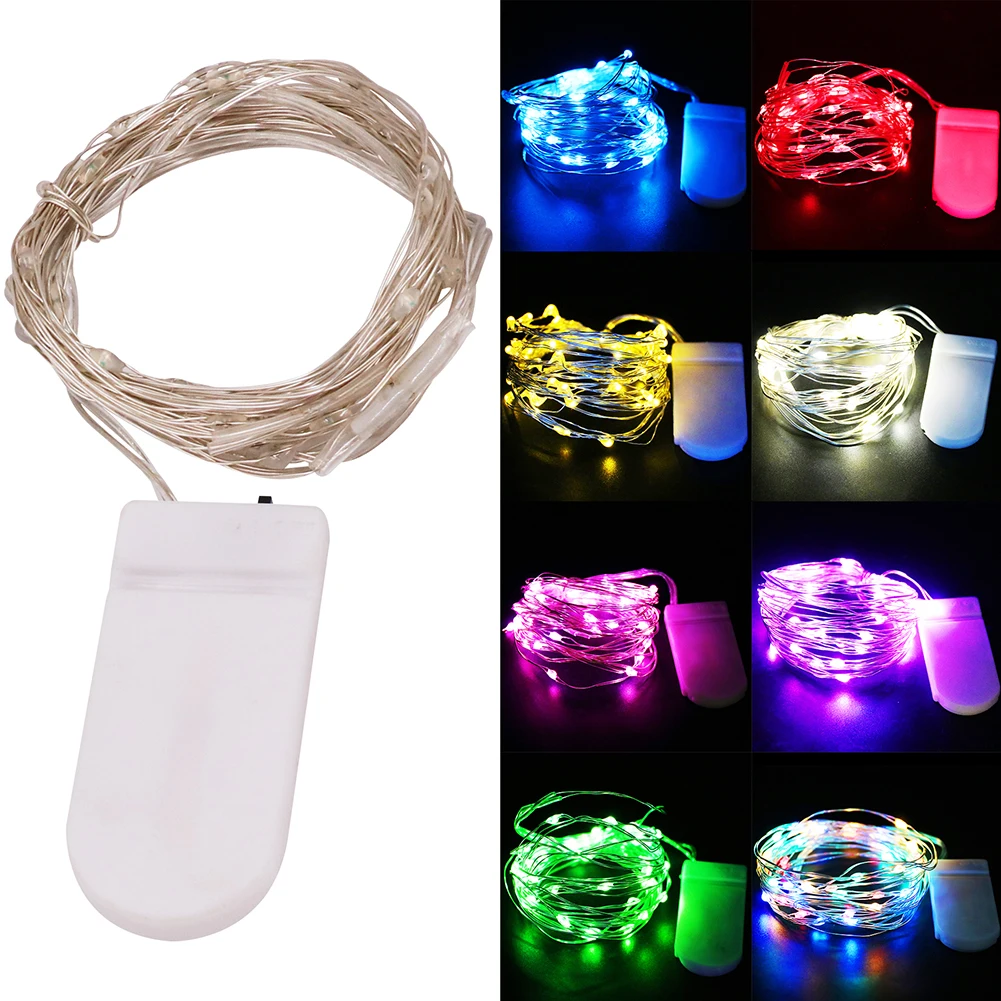 Waterproof Fairy Light Mini CR2032 Battery Powered Copper Wire String Lamps Garland Christmas Party Lighting Decoration