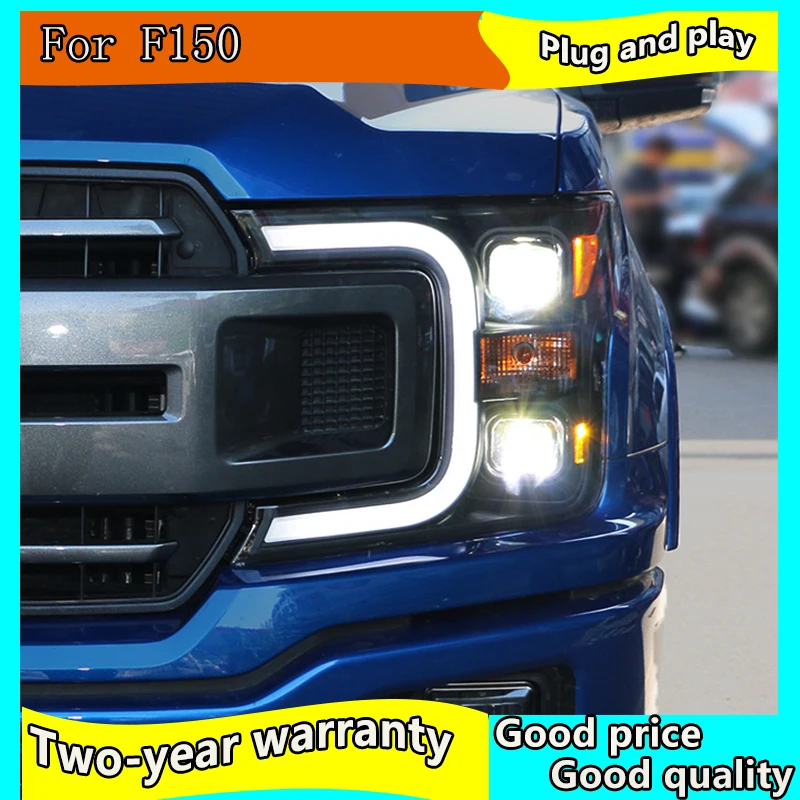 Car Styling Head Lamp case for Ford F150 Raptor LED Headlights 2018 DRL Daytime Running Light Bi-Xenon HID Accessories