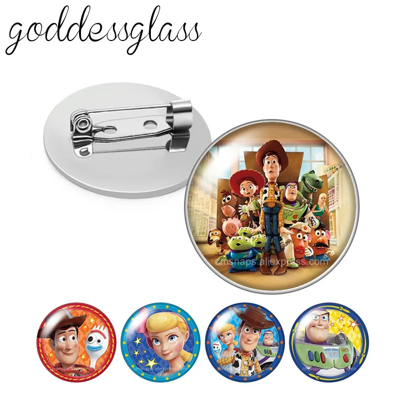 

Disney Toy Story Woody Buzz Lightyear Losto Photo cabochon Brooch pinback button Bag Clothes Denim Jeans Lapel Pin Badge Jewelry