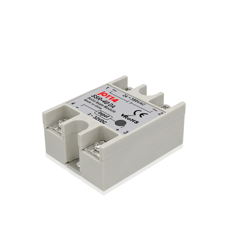 SSR-10DA/25DA/ 40DA DC Control AC  White Shell Single Phase Solid State Relay Without Plastic Cover