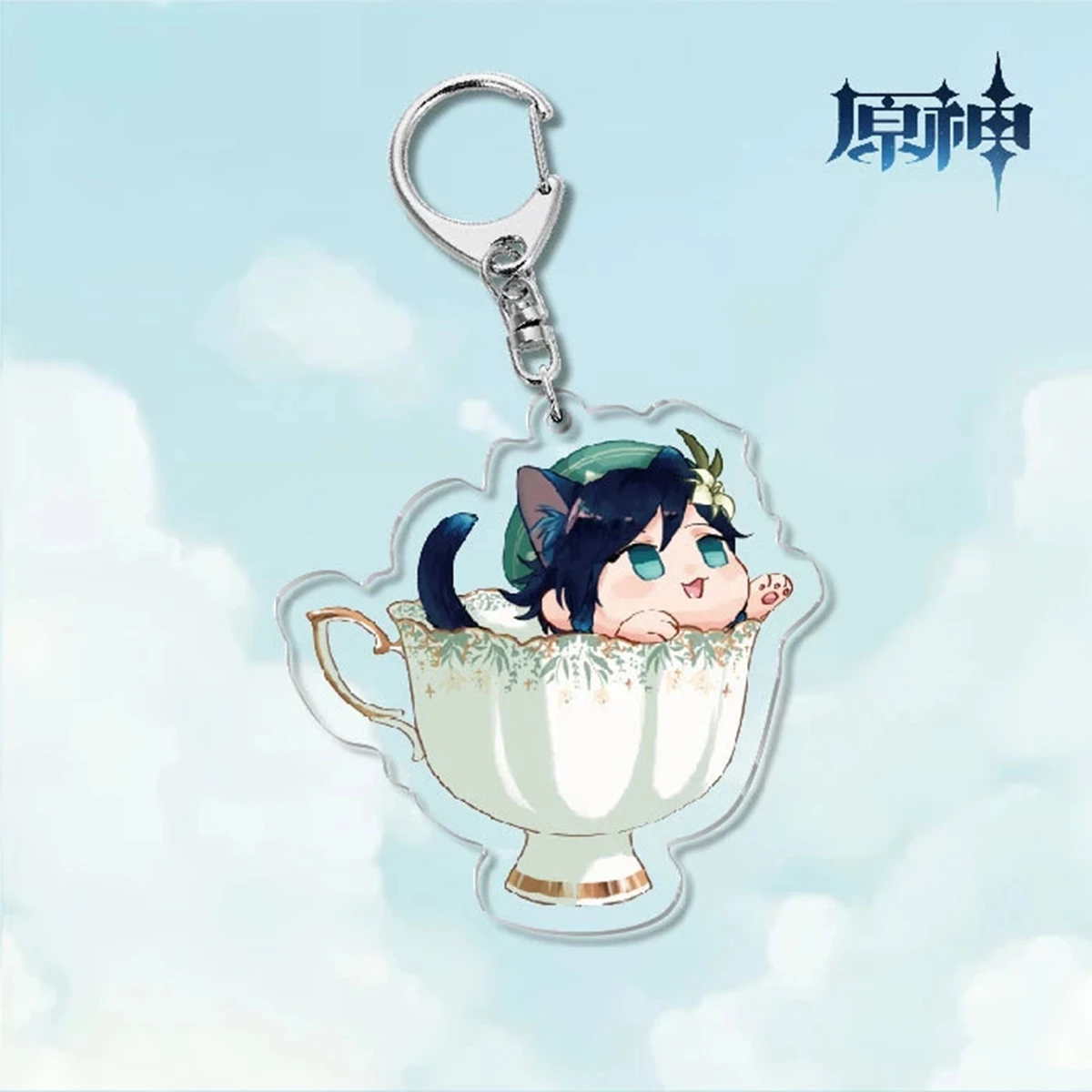 Q Edition Acrylic Keychain Kawayi Genshin Impact Anime Cosplay Super Cute Cat Style Character Accessories