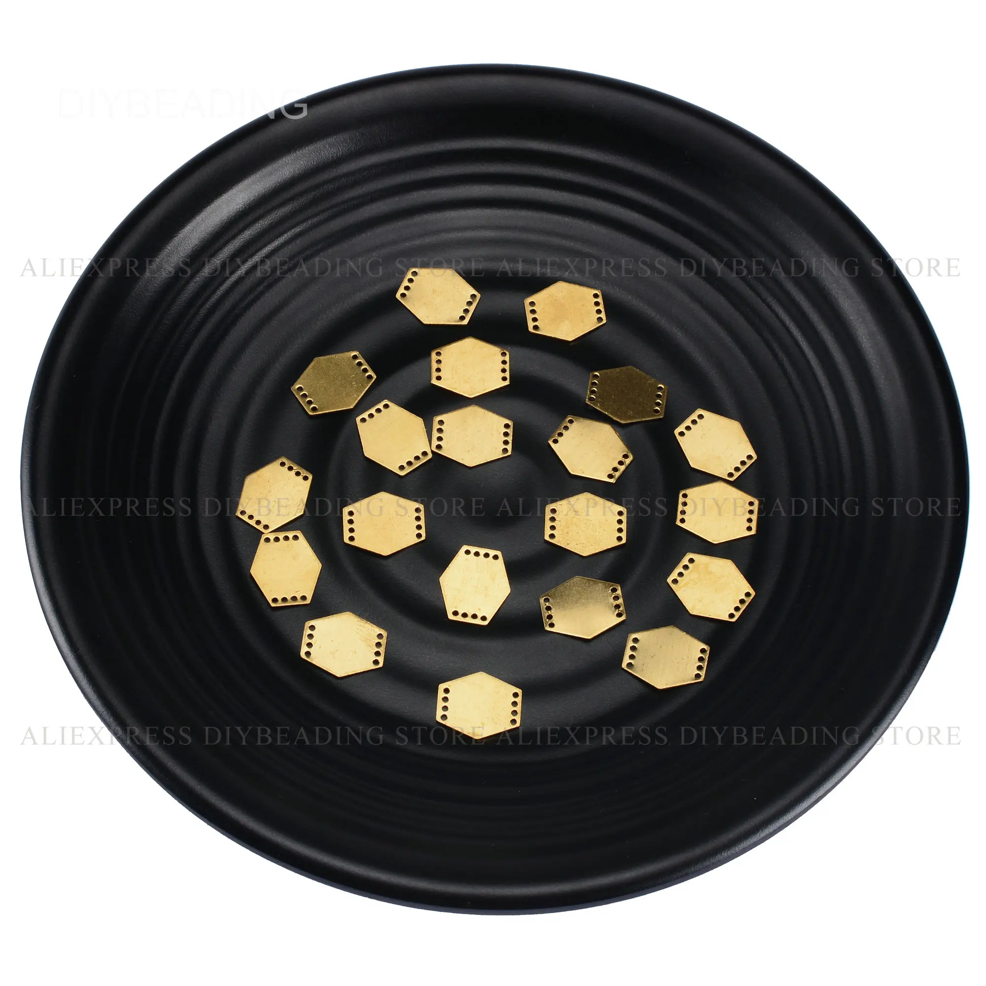 

20-500 Pcs Multi Holes Component for Earring Making Brass Hexagon Geometric Blank Stamping Tag Finding Lots Wholesale (12*13mm)