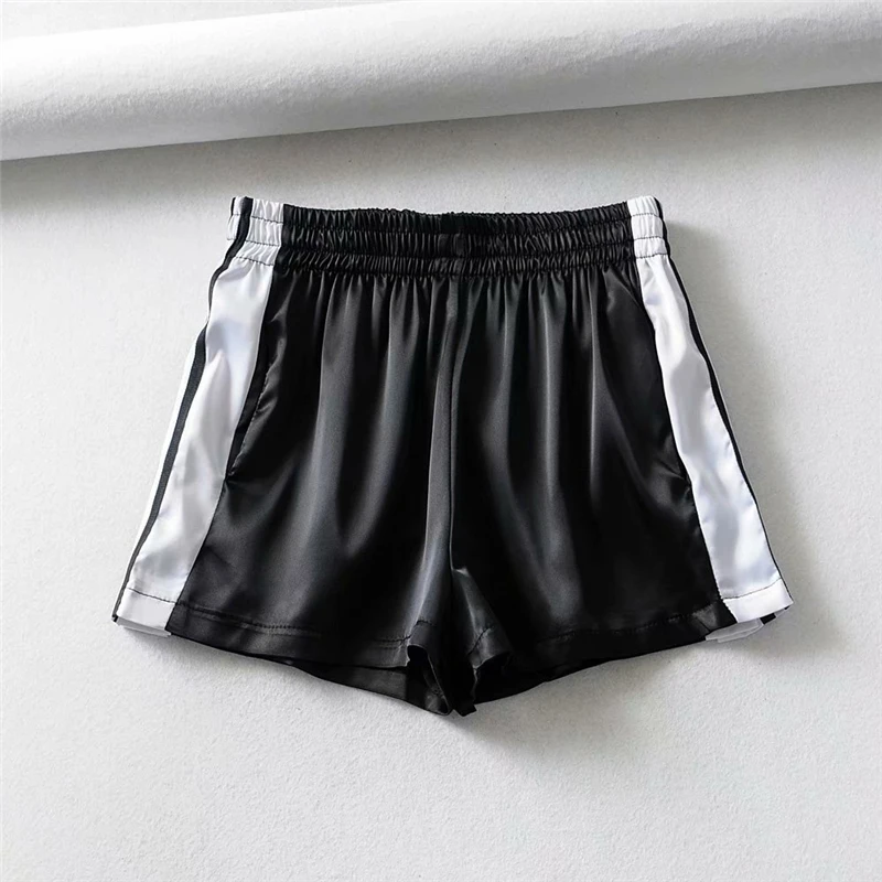 Summer Satin Booty Shorts Women Blue Korean Elastic Club Shorts Streetwear High Waist Short Sparkly Kawaii Sweat Shorts 2020