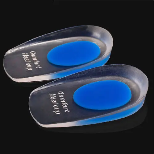 1pair Soft Silicone Gel Insoles for heel spurs pain Foot cushion Foot Massager Care Half Heel Insole Pad Height Increase insert