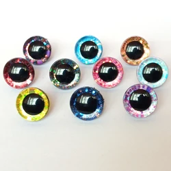 20pcs/lot 3D Findings Stuffed Toys Glitter Safety Eyes Nonwovens Hard Washer Clear Plush Doll Round Plastic Safety Eyes