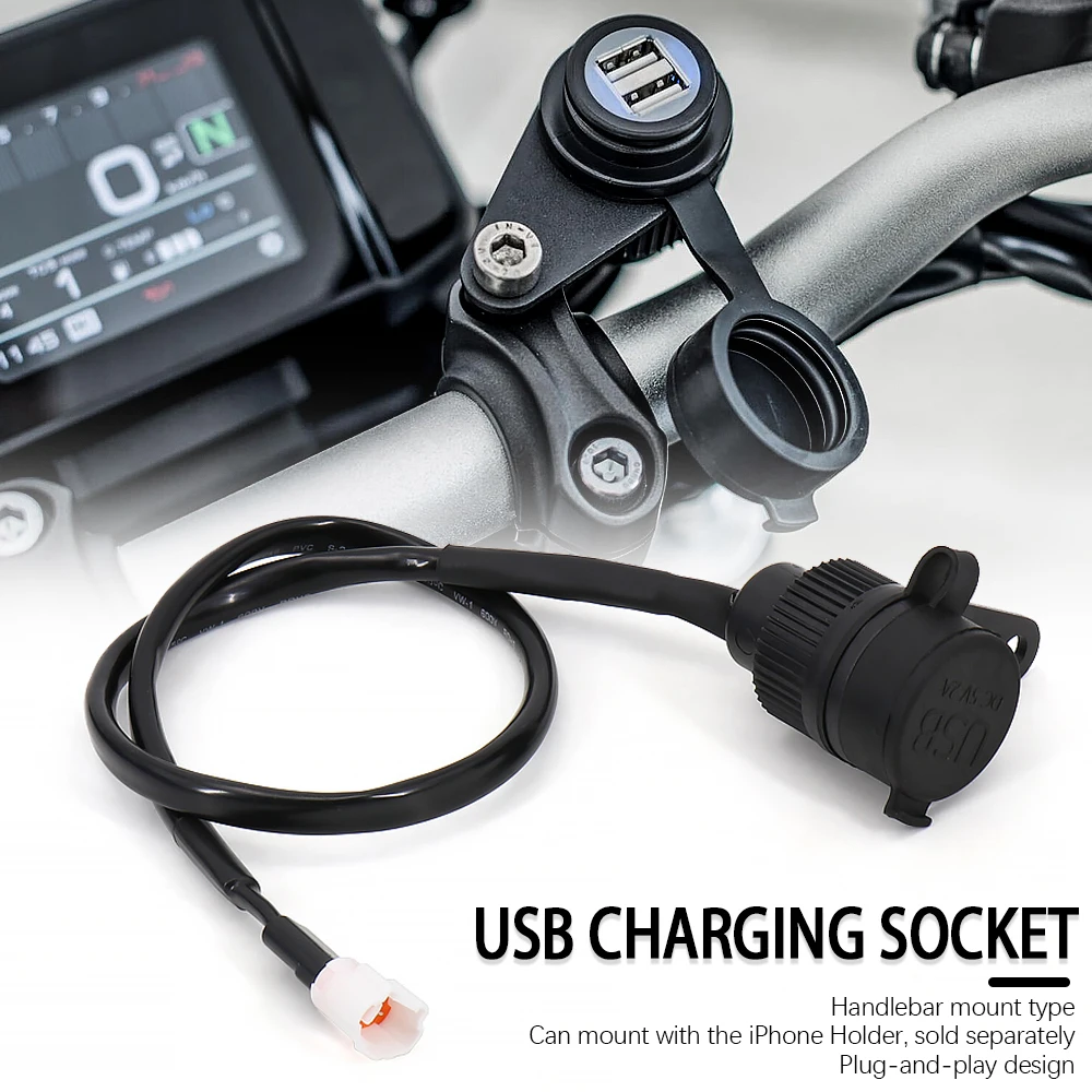 

New Motorcycle Dual USB Socket Fast Charging Phone Ipad Charge Electronics Accessor For Yamaha MT09 2017-2023 MT07 All years