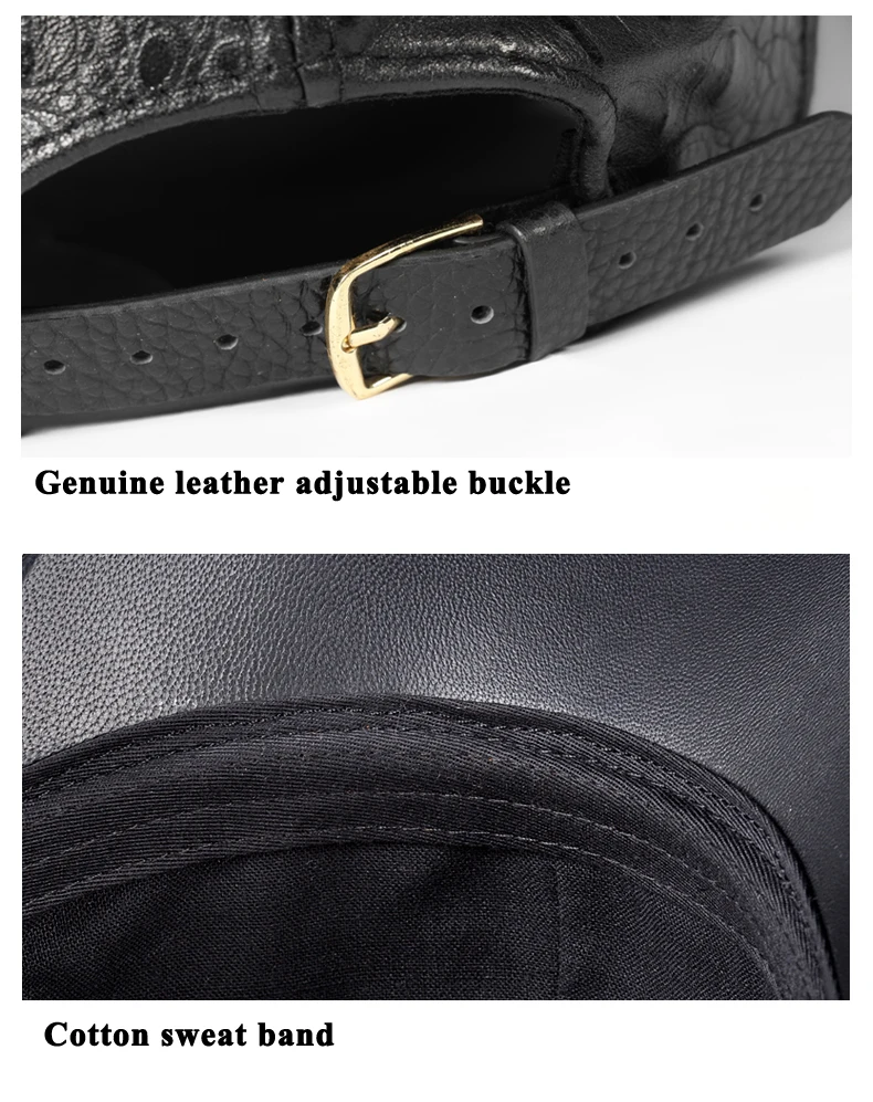 Neue Frühjahr Echtem Leder Mann Hut Männliche Ente Zunge Schafe Haut Outdoor Freizeit Baseball Caps Mode Krokodil Muster Chaepu – Detail 12