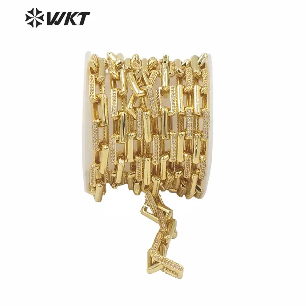 BC144 China Supplier Brass Chain For Necklace DIY Making Gold Plated Necklace Chain Toq Quality Chain One Meter