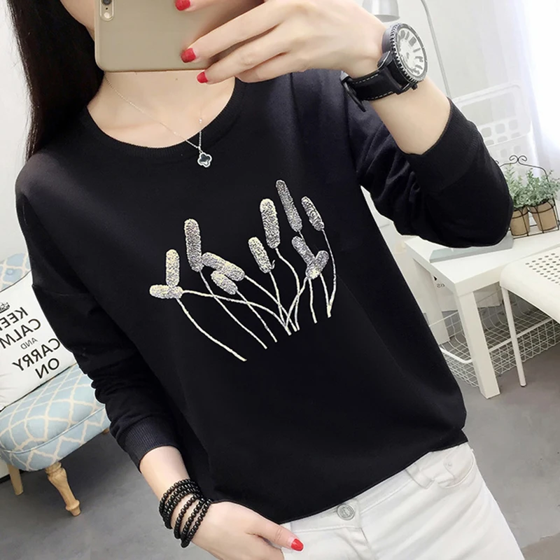 Sudadera Mujer 2022 Spring New Casual Sweatshirt Women Cartoon Character Embroidery Winter Pullover Fall Clothes Womens Clothing