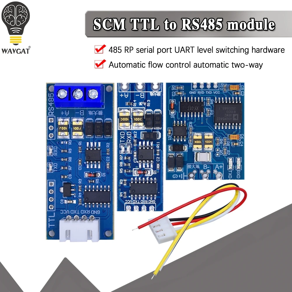 TTL przejdź do modułu RS485 sprzętowa automatyczna kontrola przepływu moduł szeregowy UART poziom wzajemnej konwersji moduł zasilania 3.3V 5V