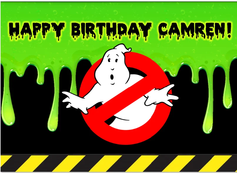 7 x5ft Halloween Ghostbusters Ghost Busters Happy Birthday Night Custom Photo Studio sfondo vinile 220cm x 150cm