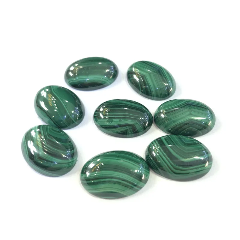 Natural Malachite Real Kyanite Beads Cabochon 18x25mm Oval Shape Gemstone CAB Semi Precious Stone for Making Jewelry 2pcs/lot