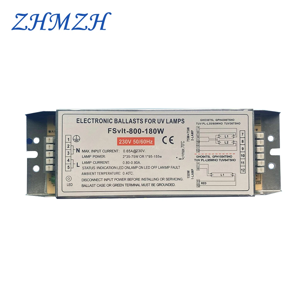 AC230V 180W Electronic Ballast UV Lamp Ballast 2G11 Ultraviolet Sterilizing Light Ballast Four Pins UV Disinfection Lamp Ballast