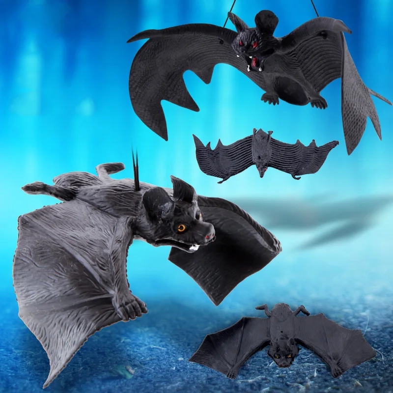 Simulation Bat Animal Halloween Decoration Scene Layout Tricky Toys Horror Scary Bar Whole People Props