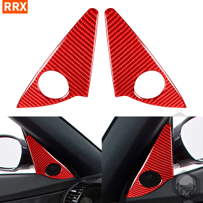 For BMW Z4 E85 2003 2004 2005 2006 2007 2008 Door Trumpet Trim Cover Real Carbon Fiber Sticker Car Interior Refit Accessories