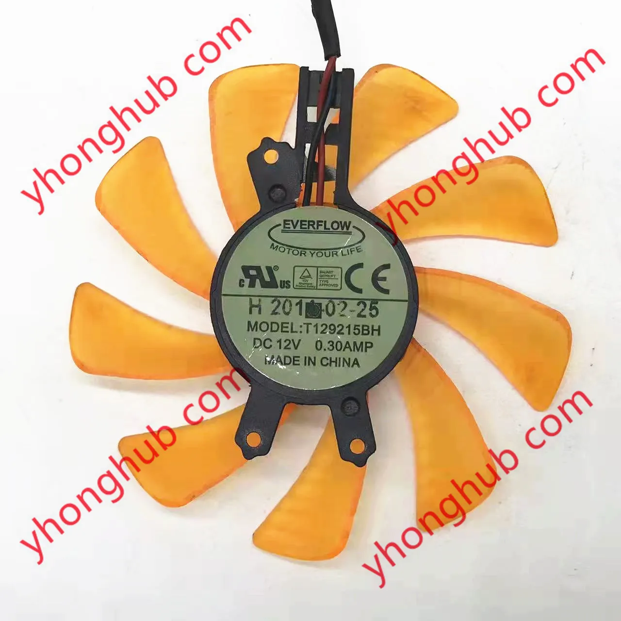 Everflow T129215BH DC 12V 0.30A 2-Wire Server Cooling Fan