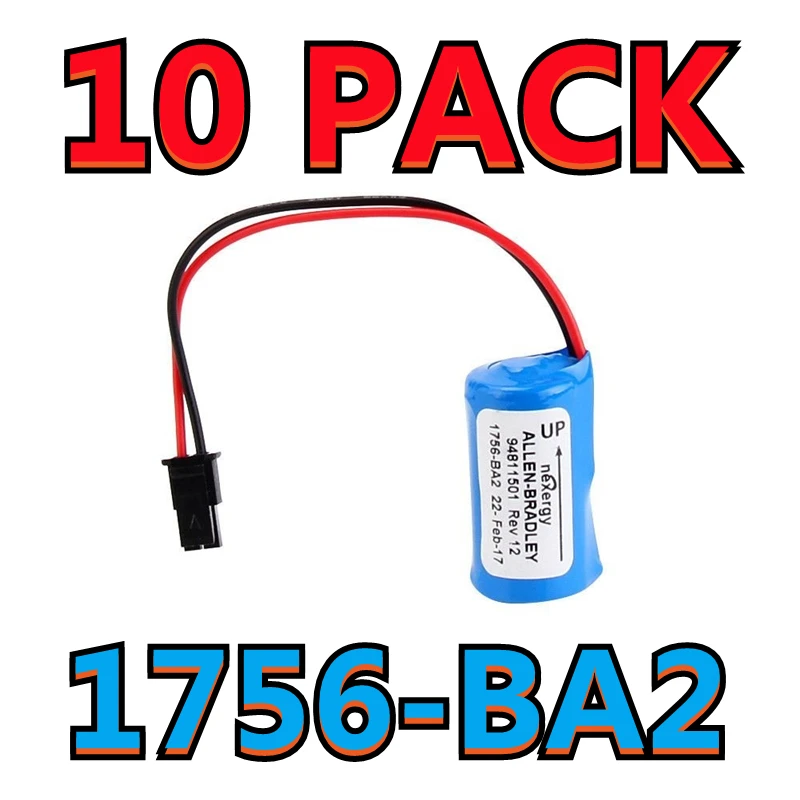 

10 PACK New Original 1756-BA2 PLC Controller 3V Battery Lithium Batteries With Plug (Fresh Date)