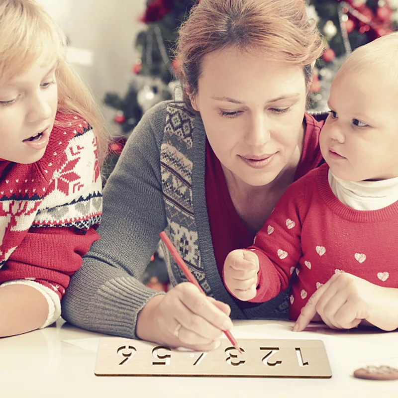 Jouet éducatif en bois pour enfants Montessori apprentissage précoce mot orthographe lettre numéro rainure planche de pratique stylo de contrôle