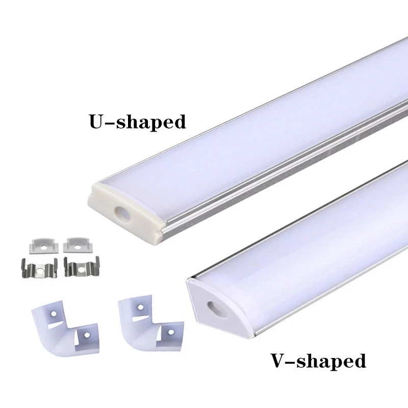 LED aluminum channel 0.5m, for 3528 5630 5050 LED strip U/V shape LED aluminum channel milk white cover/transparent cover