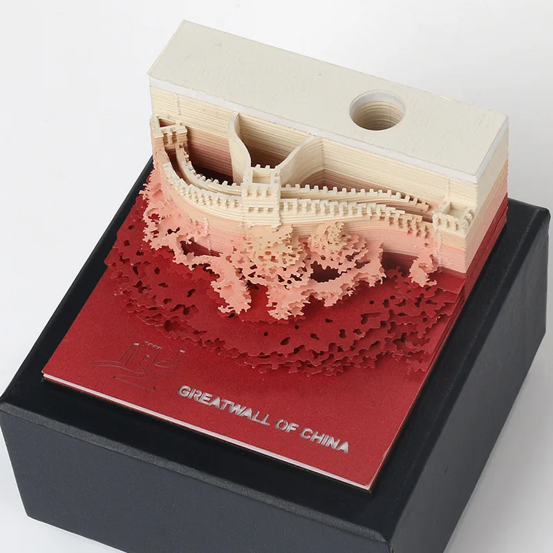 

Creative Gift 3D Three-Dimensional Note Paper Cultural Creation Great Wall 3D Paper Carving Note Book Of Shimizu Temple In Japan