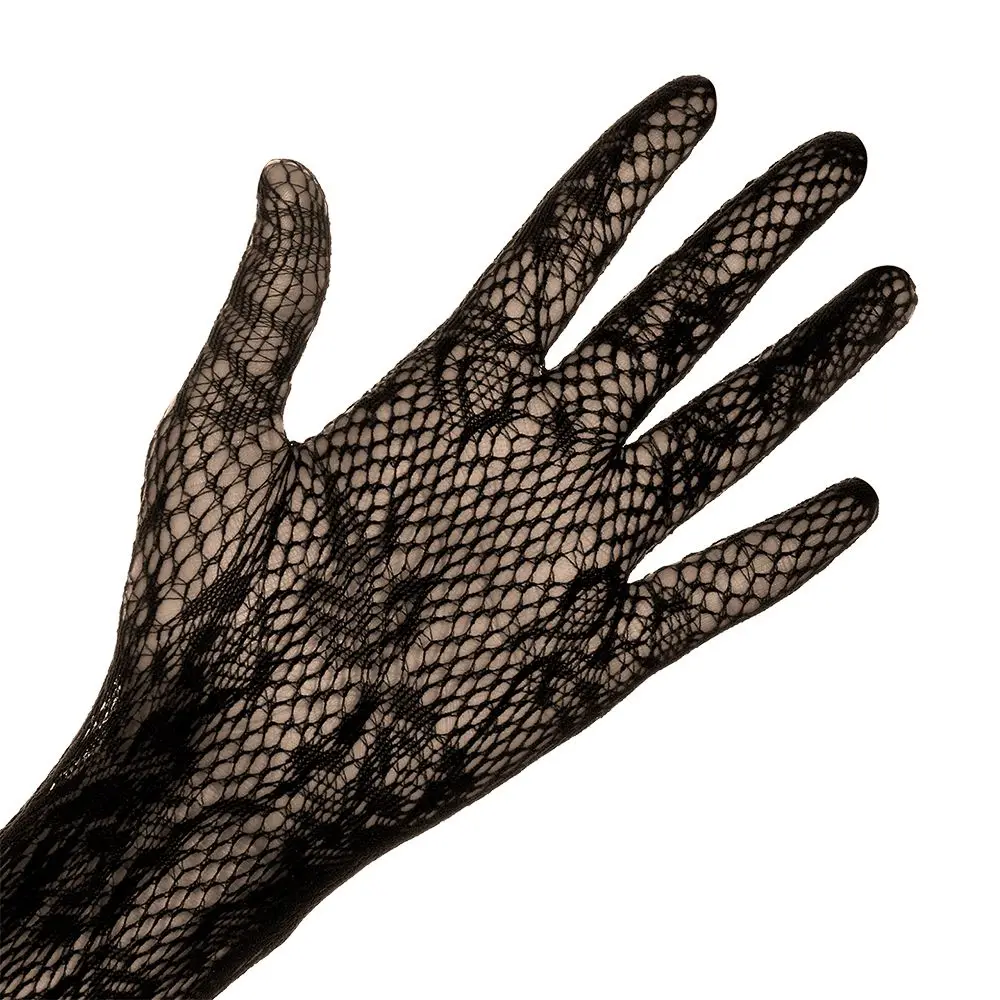 A Pair of Sexy Mesh Floral Stretchy Christmas Halloween Gloves Fancy Dress Lace Gloves Gothic Punk Mittens