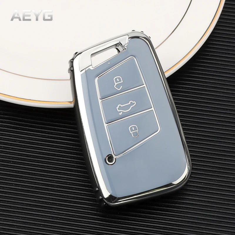 Fashion TPU Car Key Case Full Cover Shell Fob For Volkswagen VW Tiguan MK2 Magotan Passat B8 CC For Skoda Superb A7 Accessories