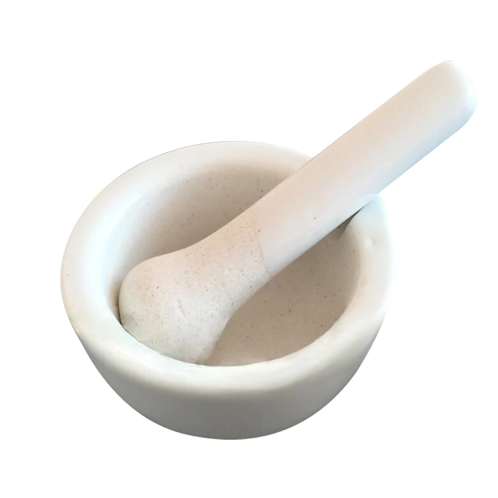 Molinillo de mortero y Maja de granito blanco para especias, condimentos, pastas, pastas y Guacamole, 100 mm-dia