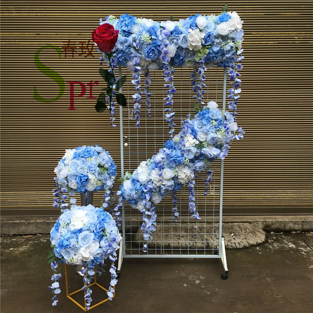 

SPR 2M/pc Good Price cheap Of Wedding Decoration Hydrangea With Rose Artificial Silk Flower Wall