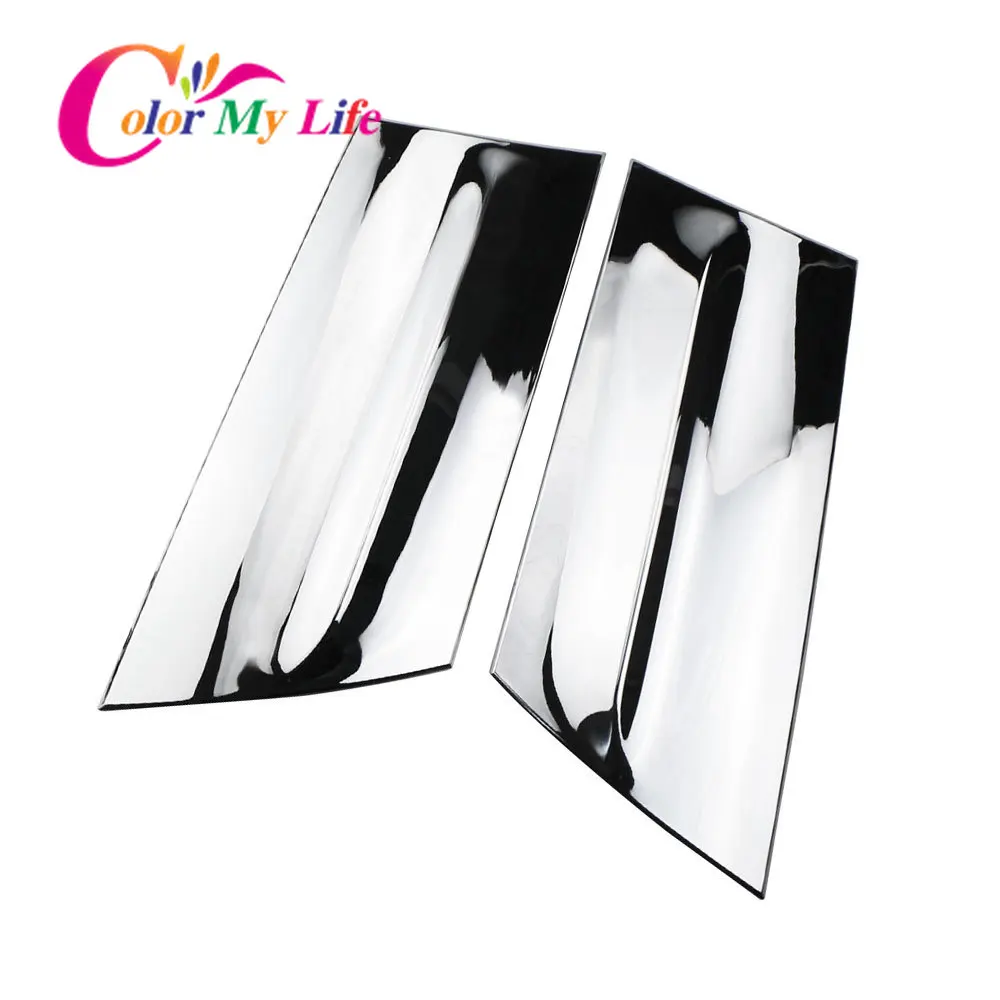 Color My Life 2Pcs/set ABS Chrome Sequins for Ford Ecosport 2013 - 2017 Car Rear Spoiler Wing Side Beveled Window Cover Trim