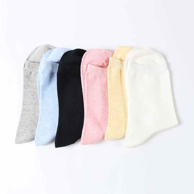 DONG AI Women Socks Solid Color Cotton Socks Classical Casual Autumn Winter New Harajuku Breathable Soft Female Sock meias