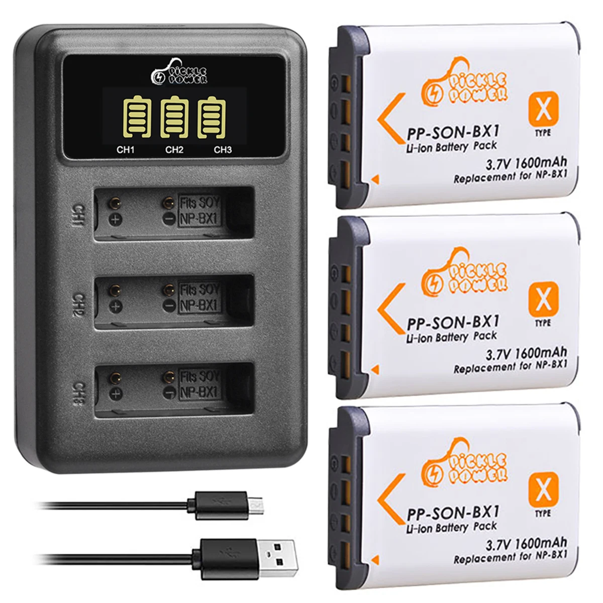 

1600mAh NP-BX1 NPBX1 NPBX1 Battery LED 3Slots Charger For Sony DSC RX1 RX100 AS100V M3 M2 HX300 HX400 HX50 HX60 GWP88 AS15 WX350