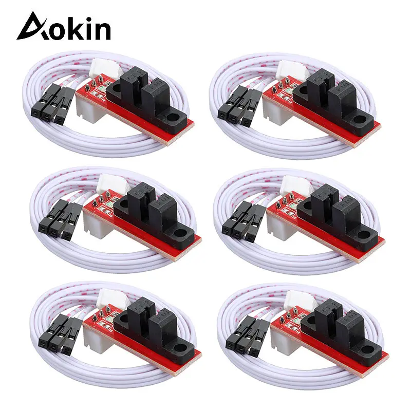 6PCS 3D Printer Parts Endstop Optical Light Control Switch for RAMPS 1.4 Board Part with 3 Pin Cable DIY Limit Switch