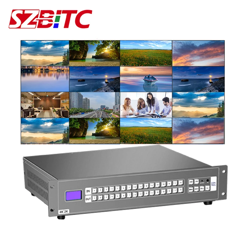 

SZBITC 4k HDMI Matrix 4x4 8x8 12x12 16x16 Video Switching RS232 Visual Buttons with Remote Control