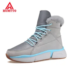 HUMTTO Outdoor Sneakers for Women Leather Hiking Shoes Winter Mountain Trekking Boots Sport Climbing Walking Hunting Snow Boots