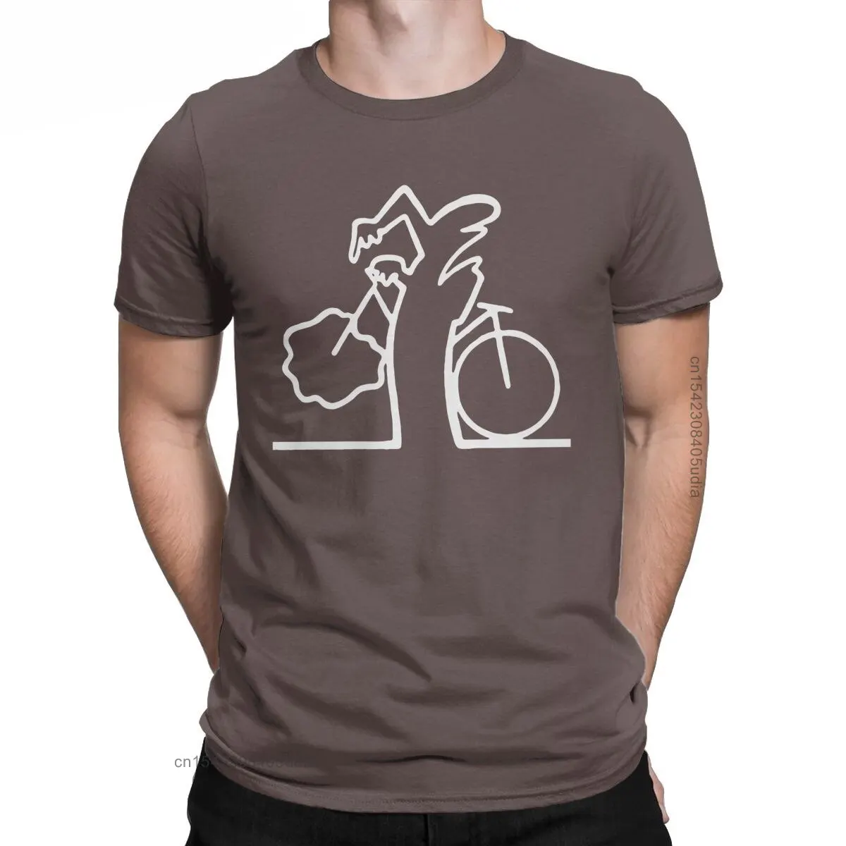 Hipster La Linea Bike T-Shirt For Men Round Neck Cotton Graphic T Shirts Short Sleeve Clothing Camisa Streetwear