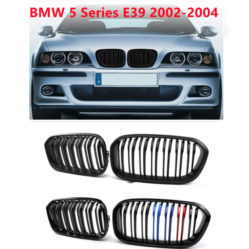 1 Pair Front Grilles Bumper For BMW 5 Series E39 1995-2003 Kidney Grill Replacement Racing 525/528/530/535/540/M5 2002 2003 2004