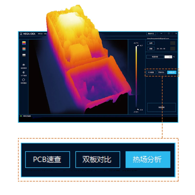 PCB Quick Check เครื่องมือ QIANLI MEGA-IDEA Super Ir Cam สั้นวงจรการตรวจจับซ่อม3D อินฟราเรดถ่ายภาพความร้อนเครื่องมือ