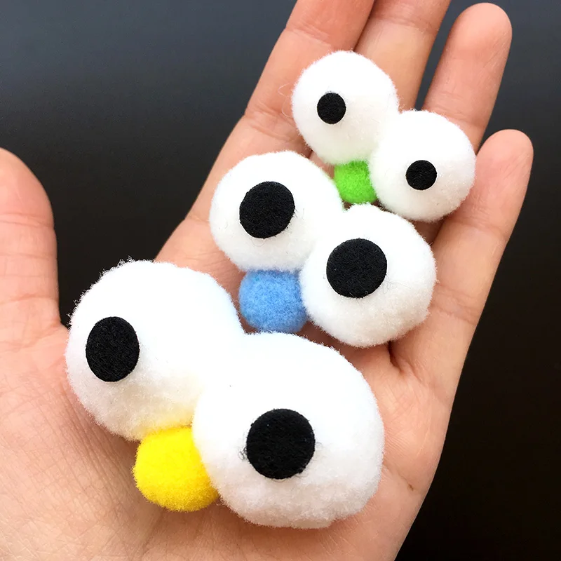 6pcs 3.5/4.5/5.5cm Mix Size/Color Doll Plush Stuff Cotton Eye Filled Soft Eyes for DIY Making Doll for Socks Hat Decoration