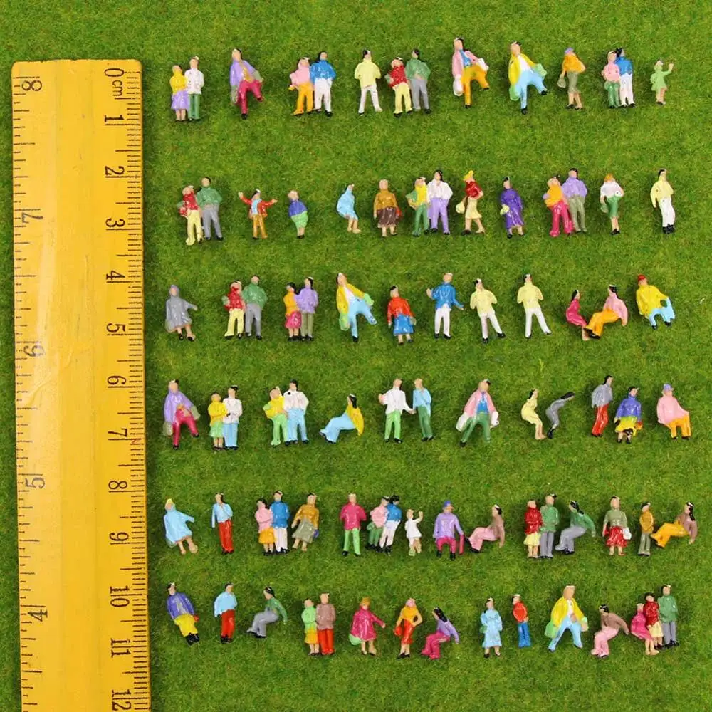 Evemodel P200W 100pcs Model Trains Z scale 1:200 Painted People Figures Miniature Diorama