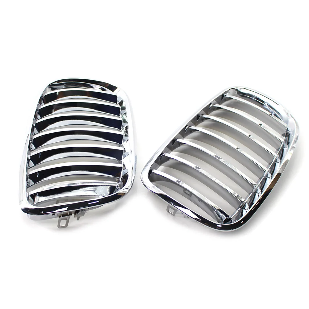 2x Auto Styling Front Kidney Grille Chrome ABS Grill Left + Right for BMW E70 E71 X5 X6 2008 2009 2010 2012 2013