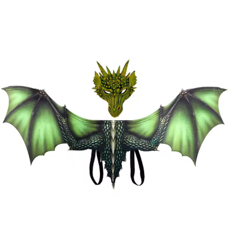 Adult Halloween Decoration Carnival Party Animal Costume Dragon Cosplay Masquerade Face Mask and Wings - Image 18