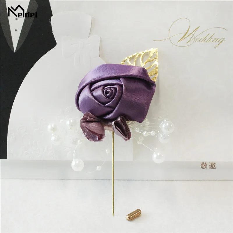 Meldel Zijde Rose Bridal Broche Bloem Parel Broches Voor Vrouwen Vest Shirt Shawl Pins Jas Dames Kleding Sieraden Accessoires