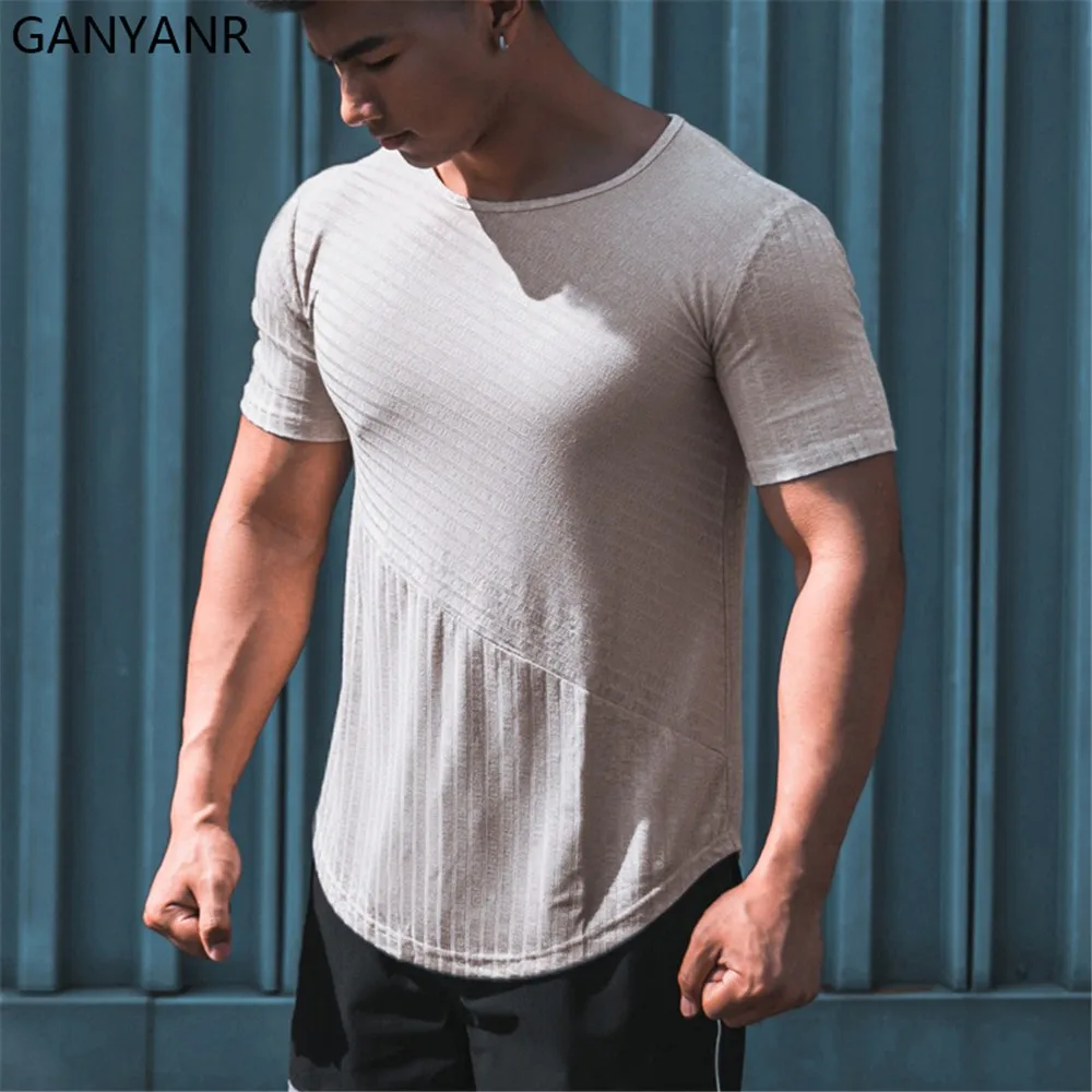 

GANYANR Running T Shirt Men Gym Compression Sport Fitness Sportswear Crossfit Dry Fit Training Football Jerseys Workout Exercise