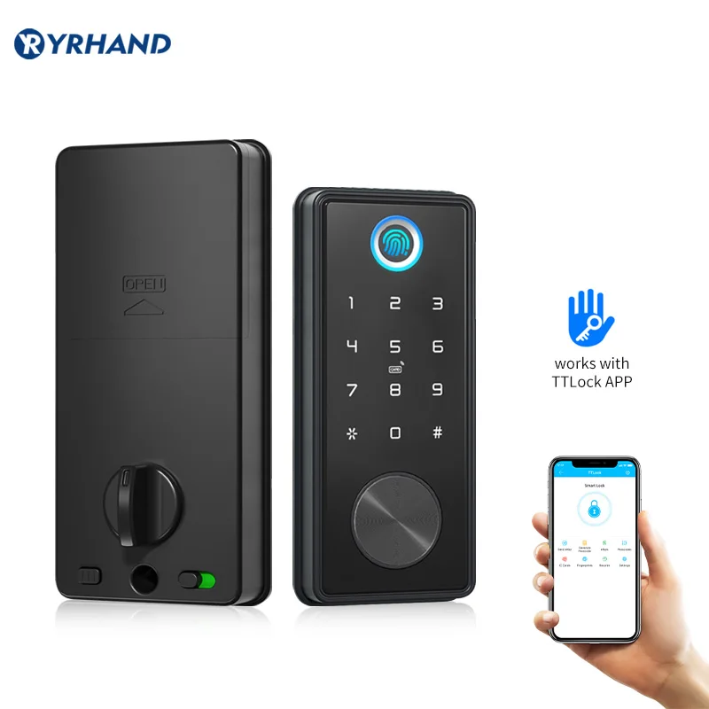 Smart Lock Fingerprint Door Lock Keyless Entry Door Lock ttlock app Control Electronic Touchscreen Keypad Smart Deadbolt lock