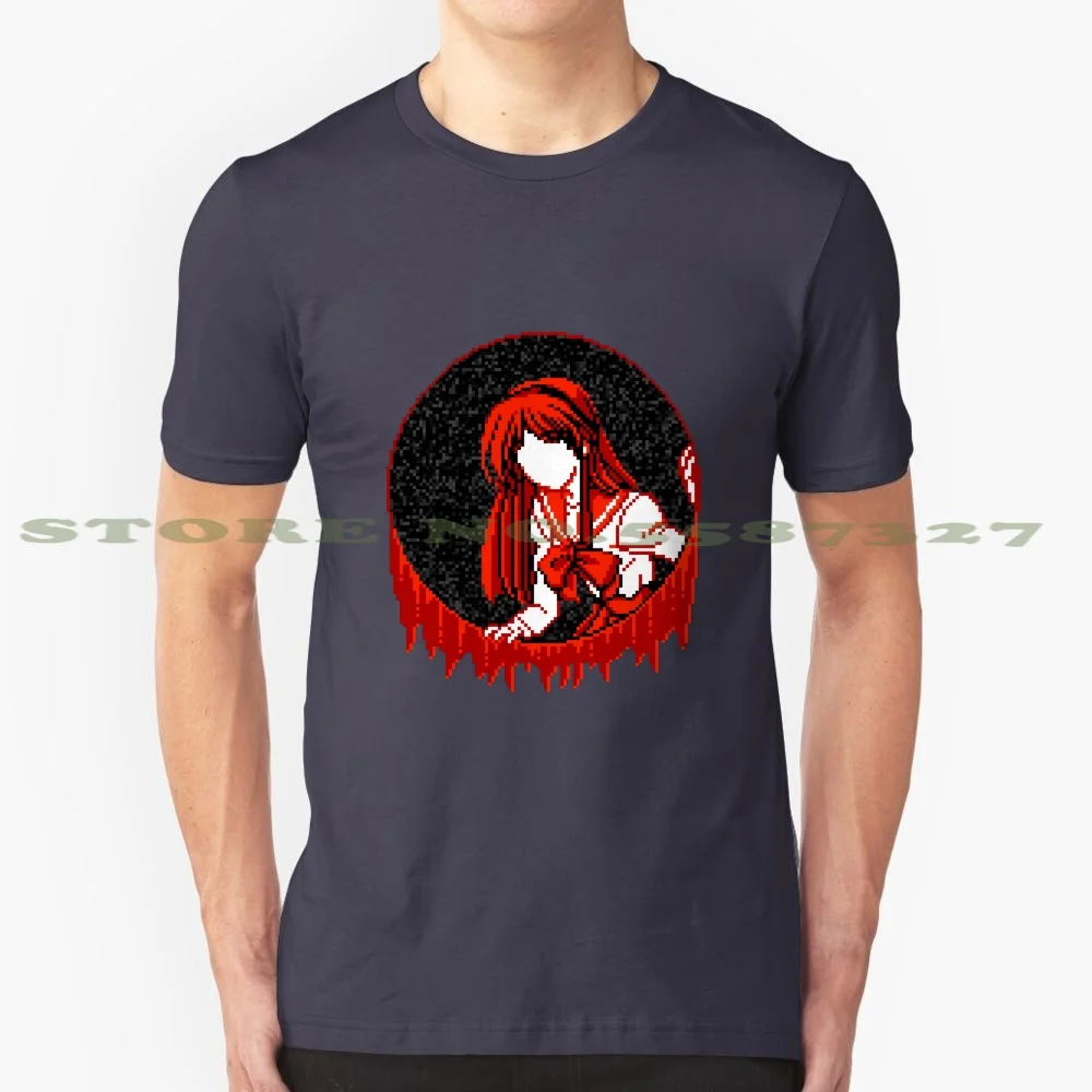 Window 100% Cotton T-Shirt Pixel Girl Anime Glitch Gaming Videogame Vidoe Game Horror Retro Cartoon 8 Bit