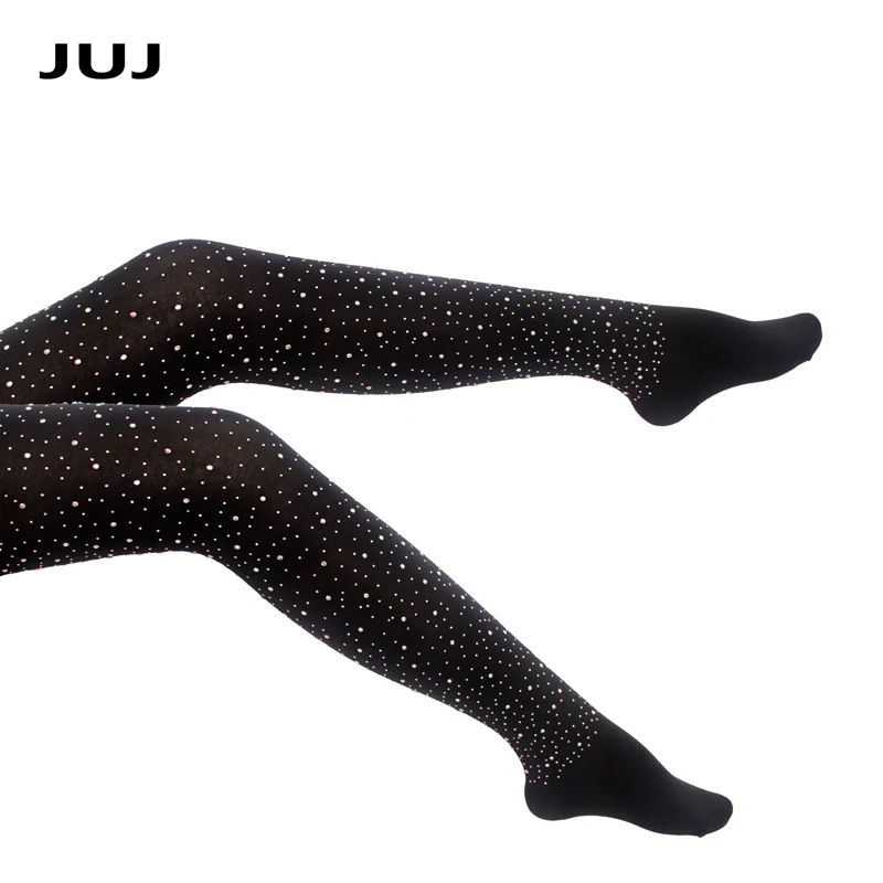 2021 sexy Frauen plus Größe Strass Strumpfhose 100den dehnbar bling Kristall ab Herbst Winter Diamant dicke hochwertige Strumpfhosen – Detail 4