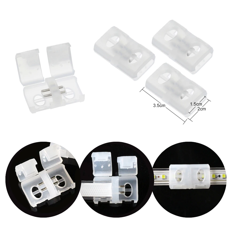 2pin 4pin 220V LED Strip Connector for Single Color RGB LED Strip 2835 5630  Light Wire Connection