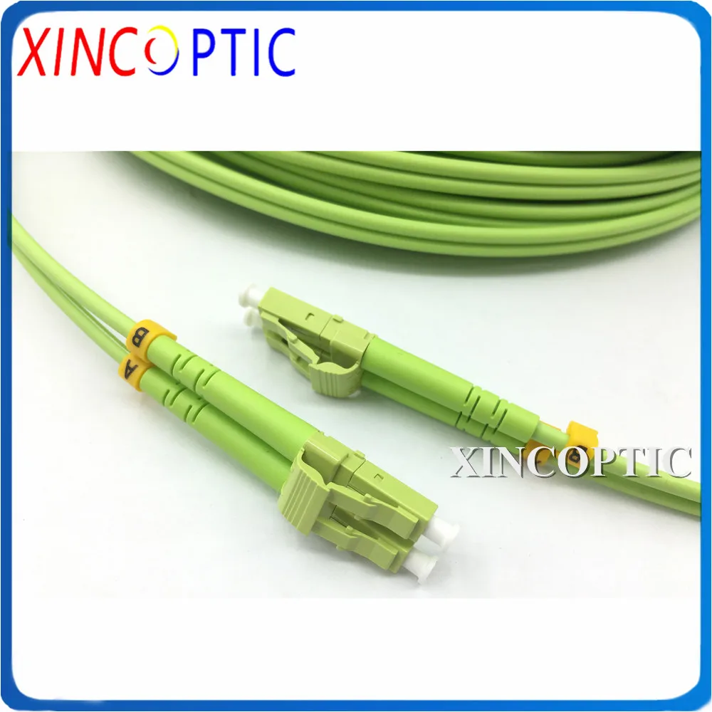 10Pcs LC-LC DX OM5 Lime Green Fiber Connector,LCUPC-LCUPC 1/2/3/4/5/6/7 Multimode OM5 50/125 Duplex 3.0mm Fiber Optic Patch Cord