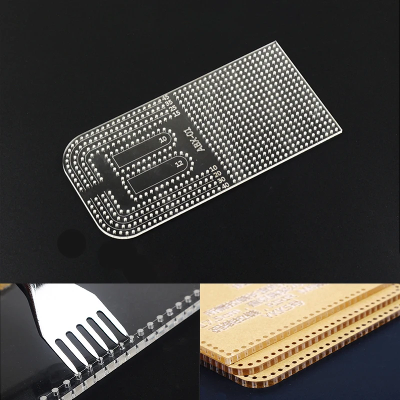 NUBECOM Acrylic Punching Positioning Drilling Ruler Round Hole Punches Tool Leather Craft Patchwork Calculation Template Stencil