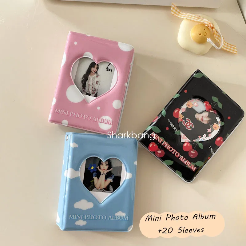 

Sharkbang Cherry/Clouds Mini Photo Album + 20pcs Double Side Sleeves Storage Card Postcards Photos Collect Book Organizer